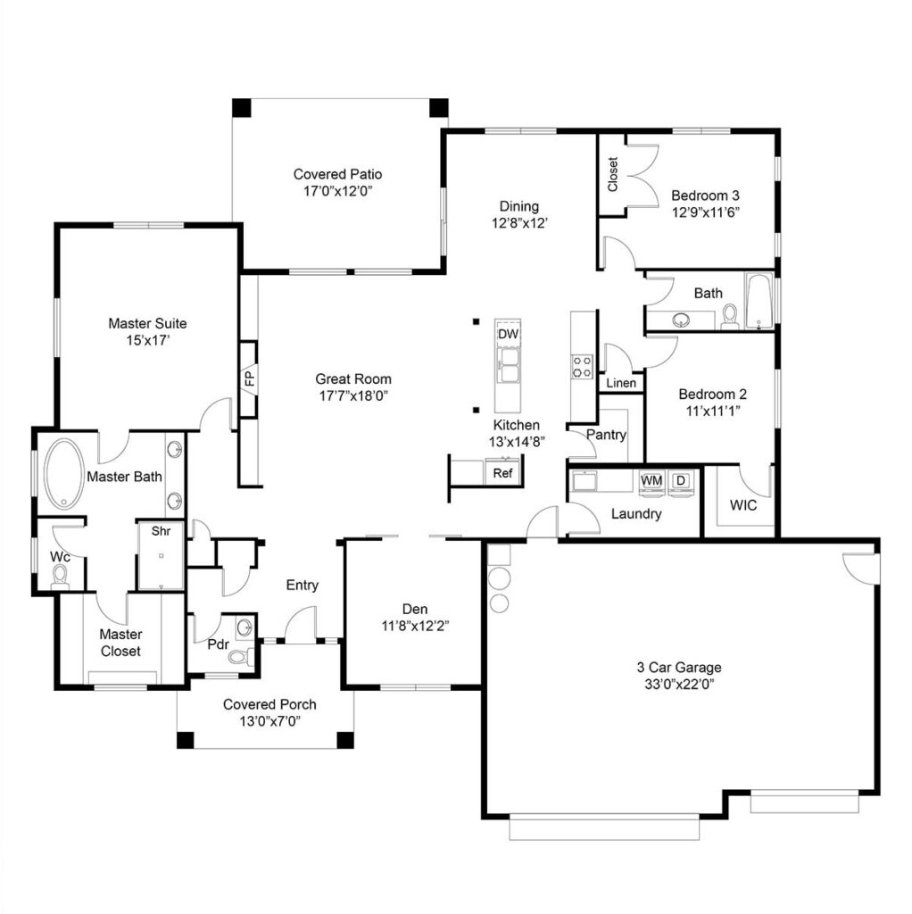 brett lott homes floor plans - addison floor plan view