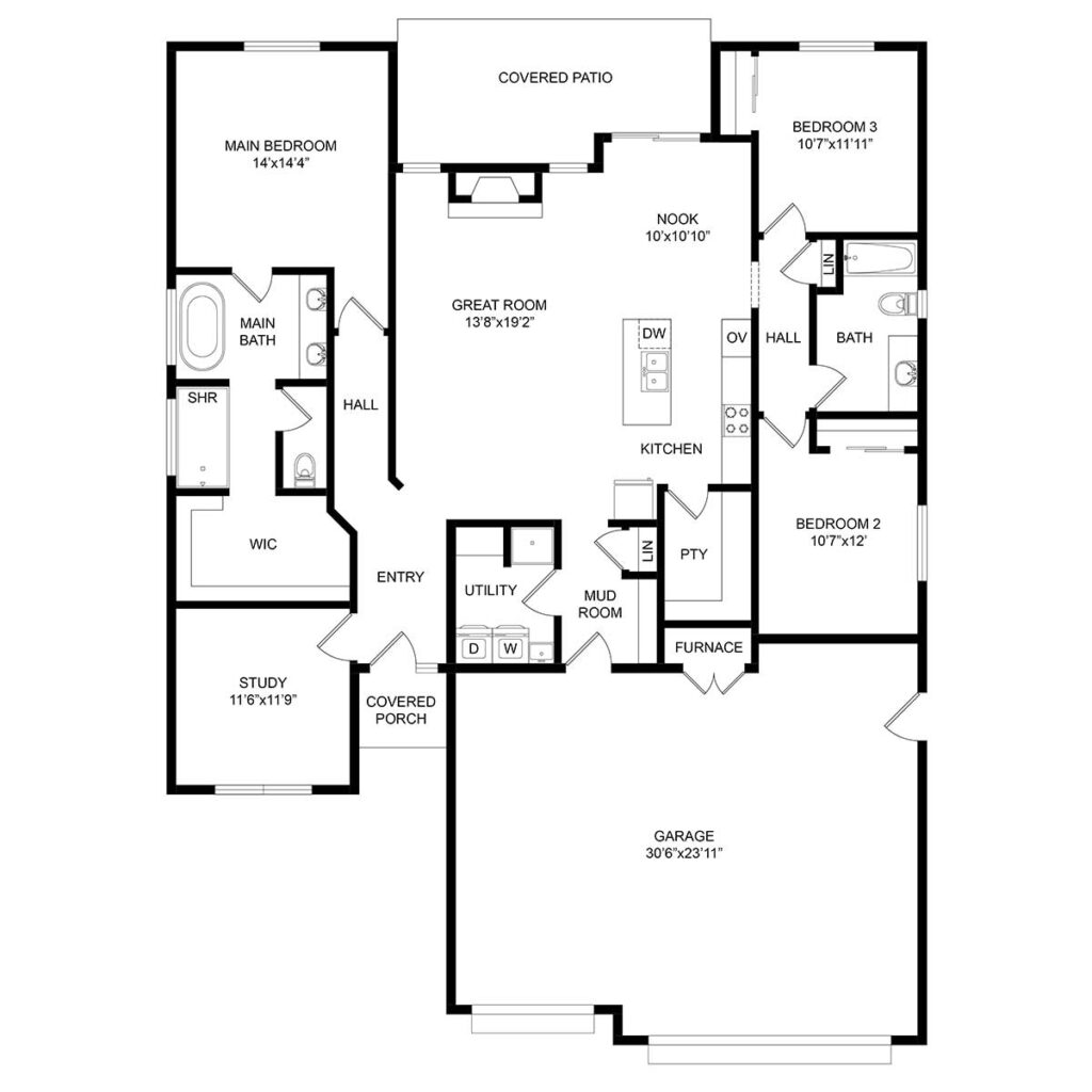 brett lott homes floor plans - carlson floor plan view