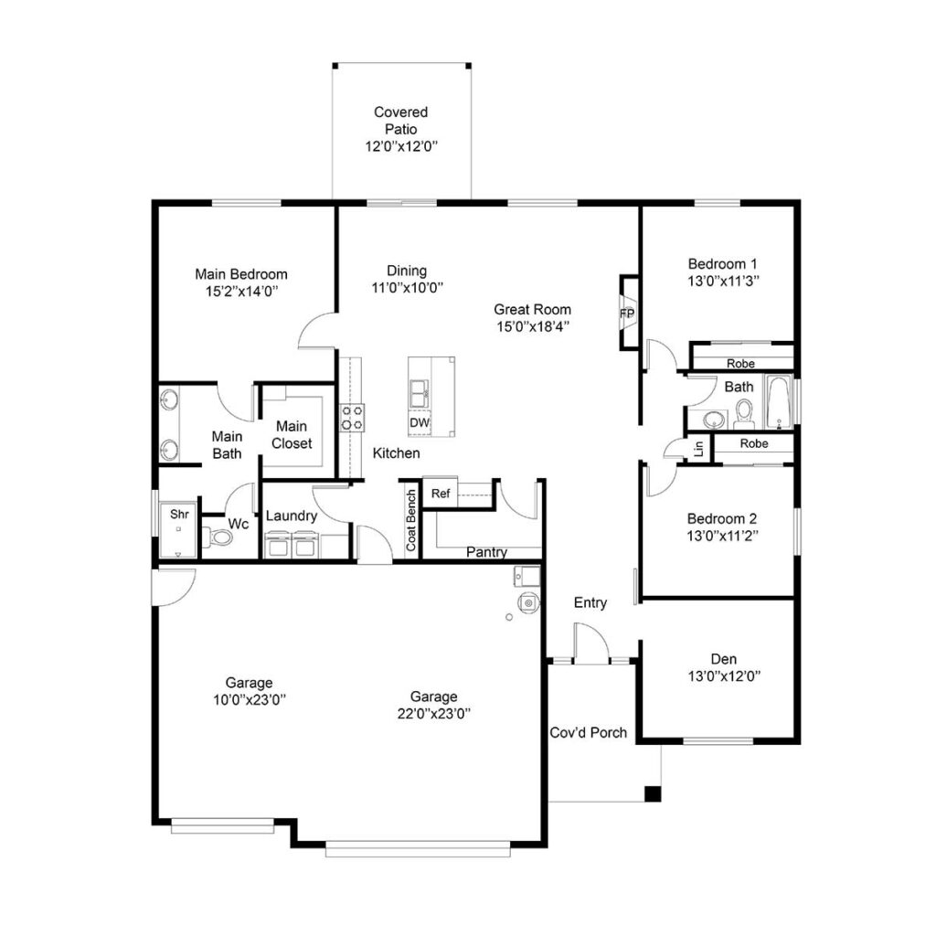 brett lott homes floor plans - carter floor plan view