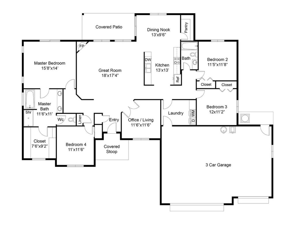 brett lott homes floor plans - chelsea floor plan view