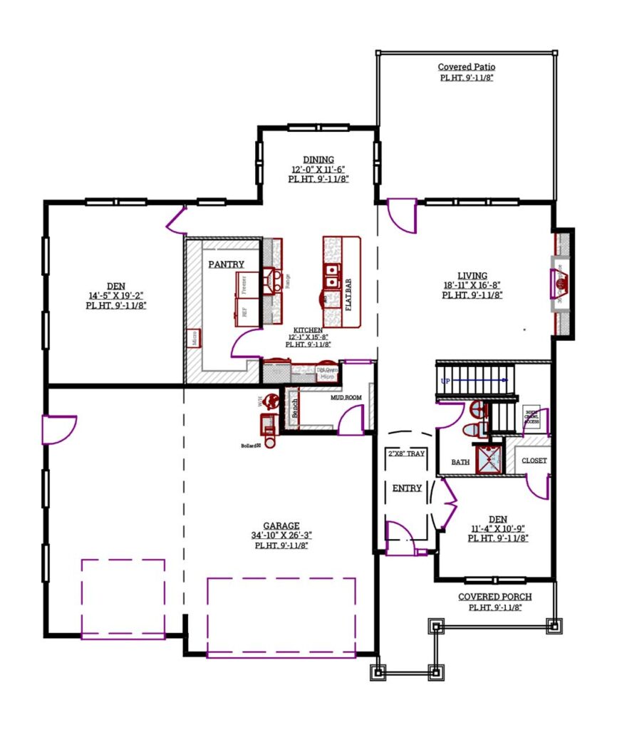 brett lott homes floor plans - jackson main level floor plan view