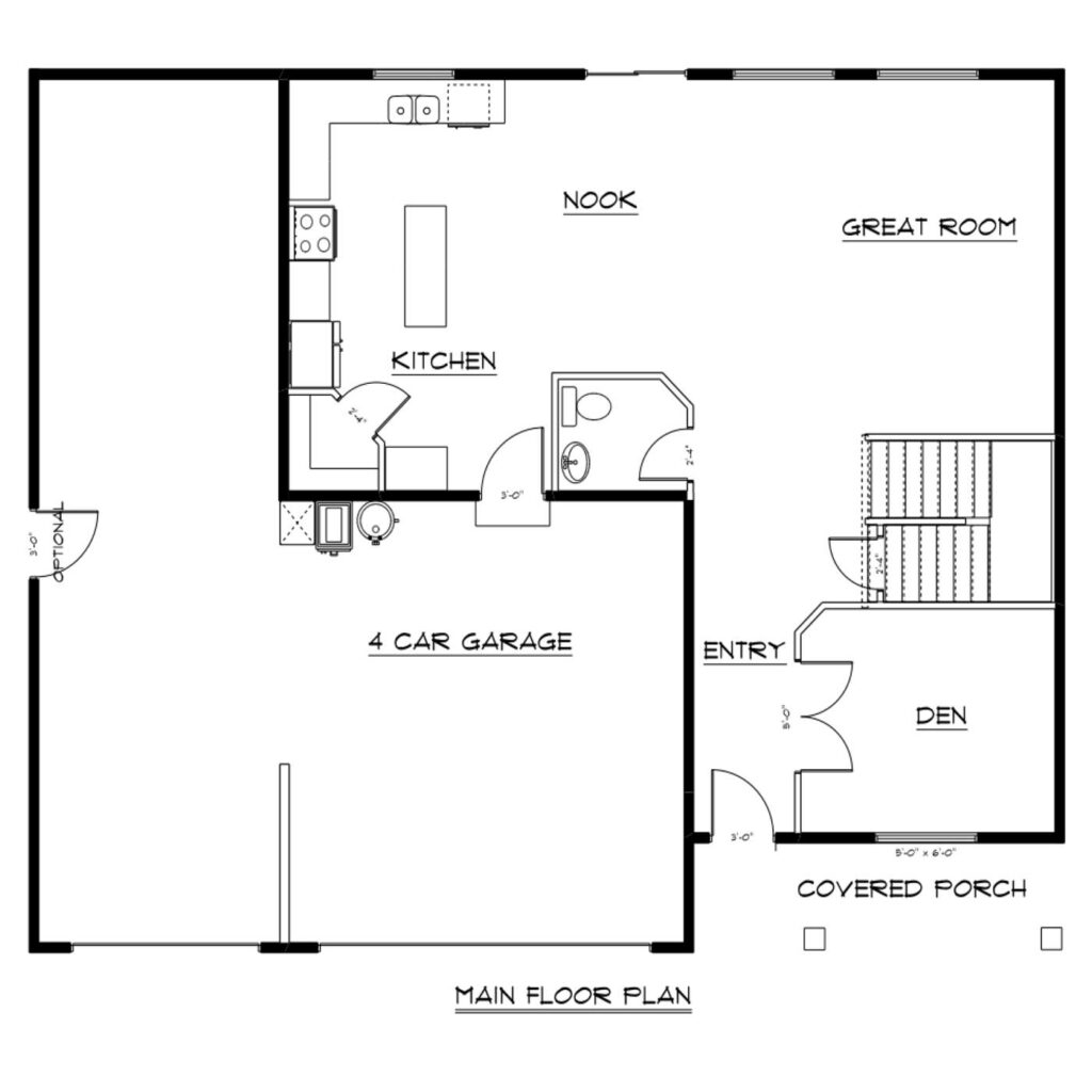 brett lott homes floor plans - jamison main level floor plan view