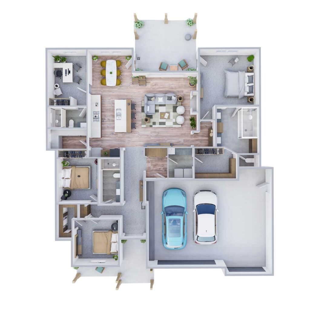 brett lott homes floor plans - sarah 3d floor plan view