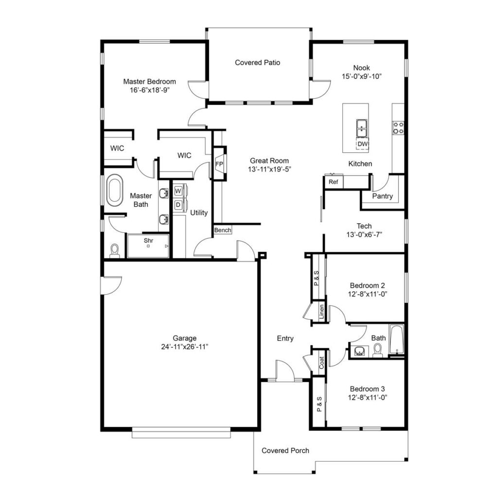 brett lott homes floor plans - timothy floor plan view