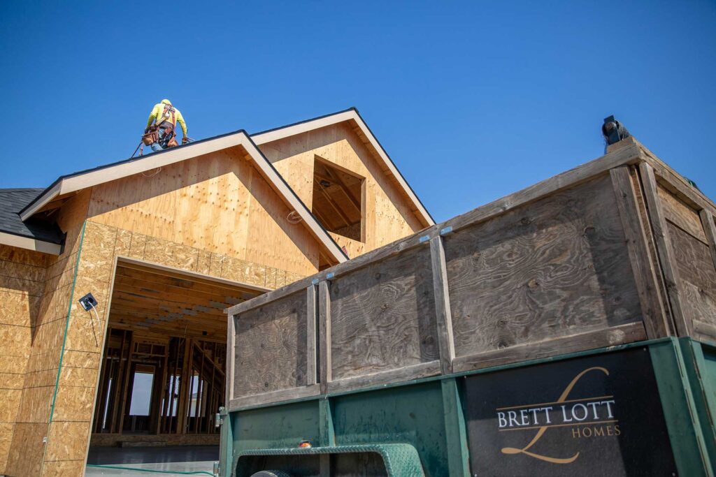 brett lott homes - home under construction during framing and sheathing