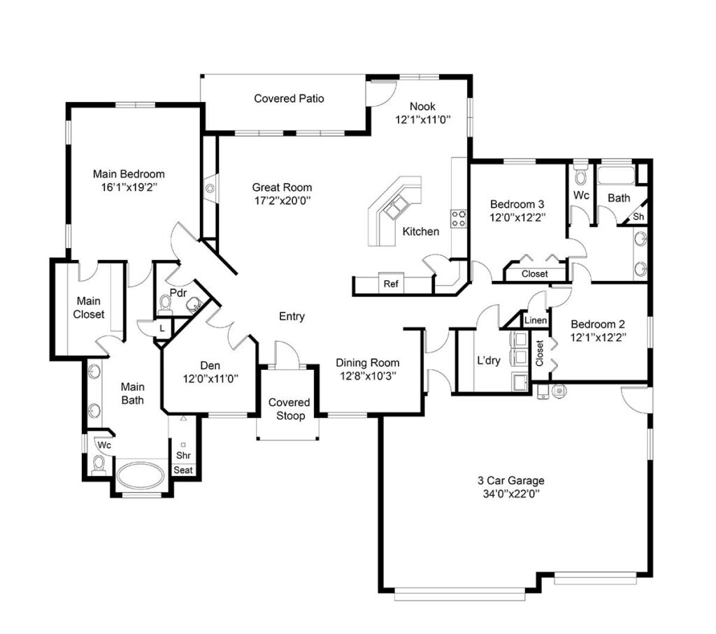 brett lott homes floor plans - kathryn floor plan view